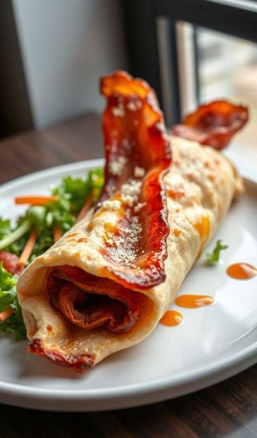 Закуска Бекон в лаваше — Рецепты закусок из лаваша