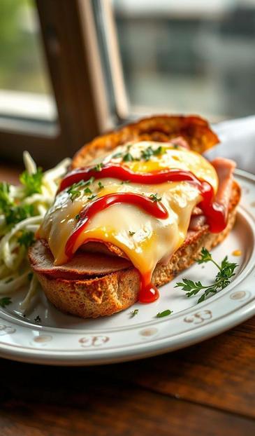 Закуска Горячие бутерброды с кетчупом в духовке