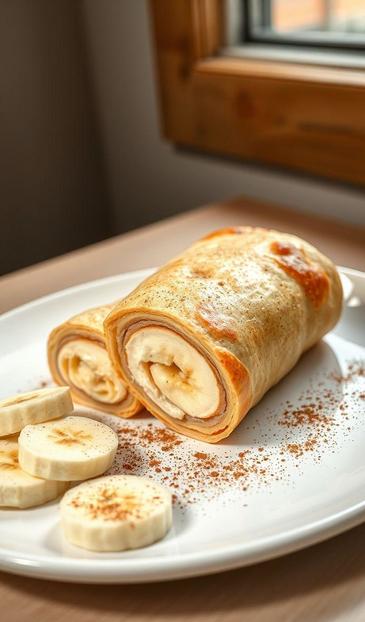 Закуска Рулетики из лаваша с бананом