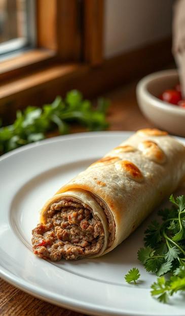 Второе блюдо Рулет из лаваша с фаршем