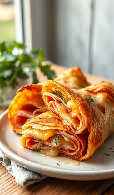 лаваш с сыром и ветчиной