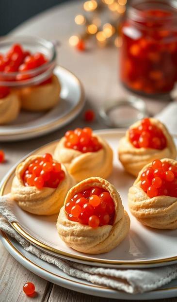 профитроли с красной икрой