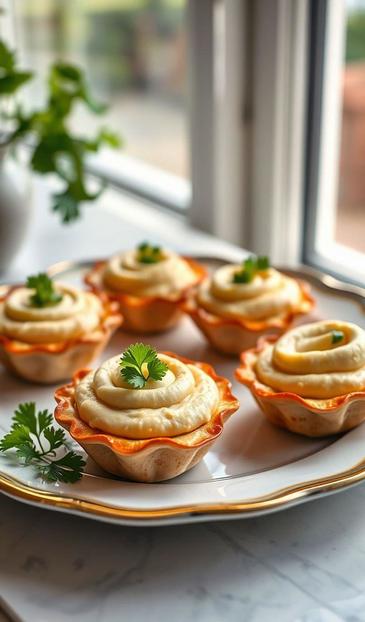 Закуска Тарталетки с кремовым хумусом