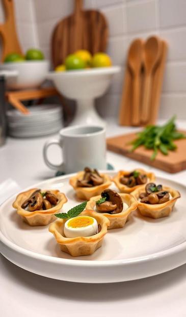  грибные тарталетки
