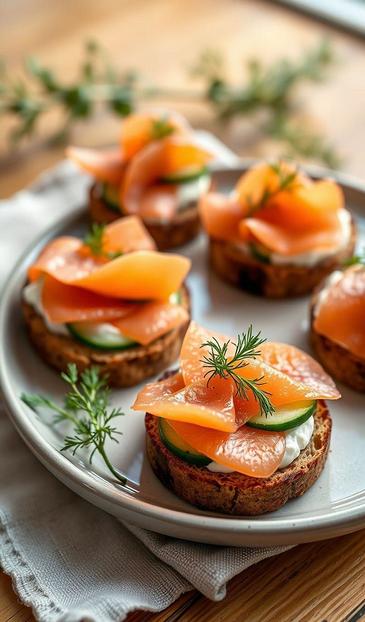 канапе с огурцом