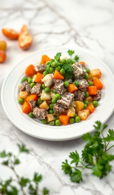 классический мясной салат