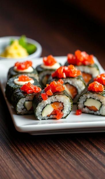 красная икра в роллах