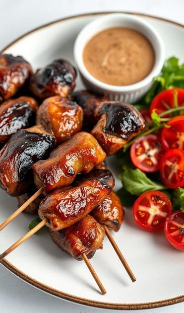 куриные сердечки на шпажках