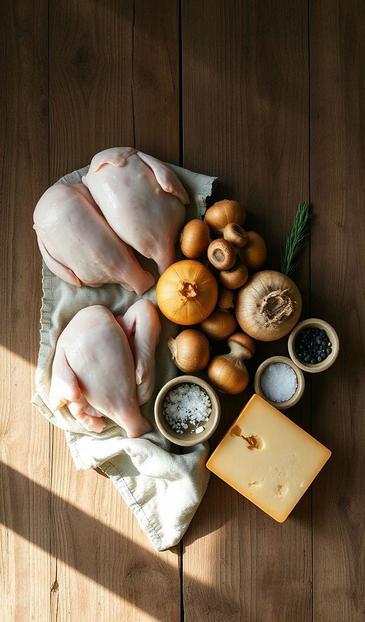 курица и грибы