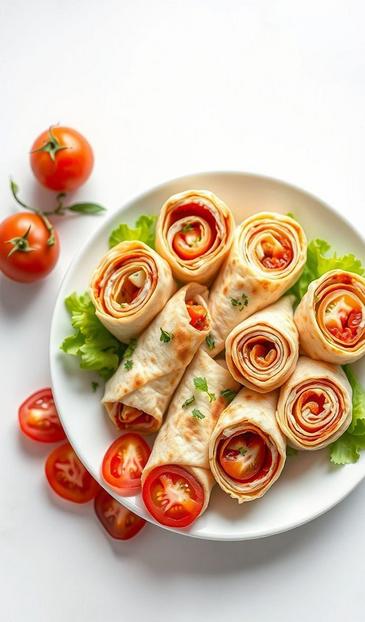  лаваш с помидорами и сыром