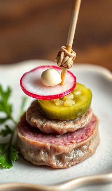 маринованные огурцы в канапе