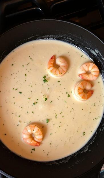  морепродукты с сливочным соусом