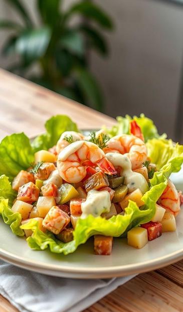 оливье с креветками