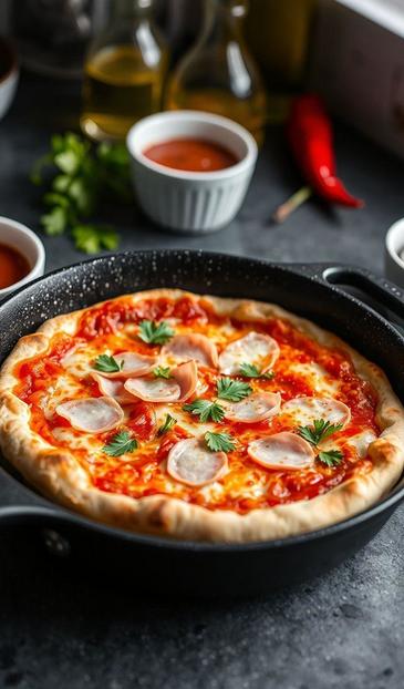 пицца на сковороде