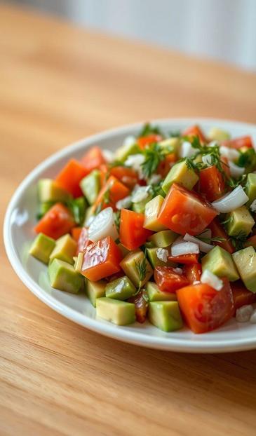 Постный салат с авокадо и свежими овощами: рецепт