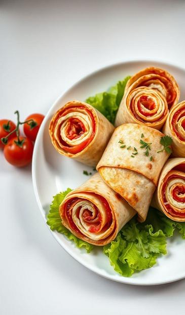 Рулет из лаваша с помидорами