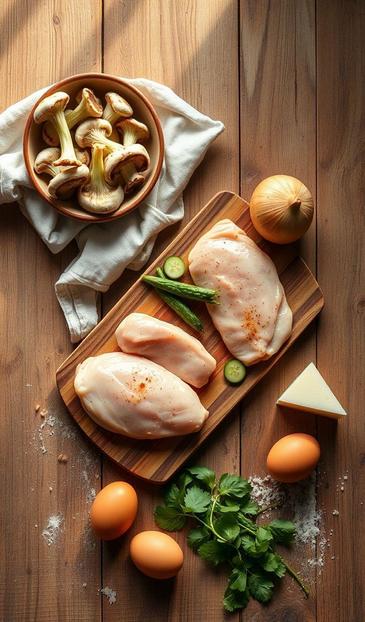 салат с курицей и грибами