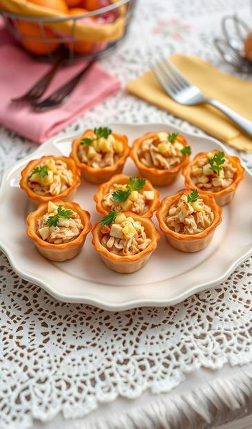  салаты в тарталетках