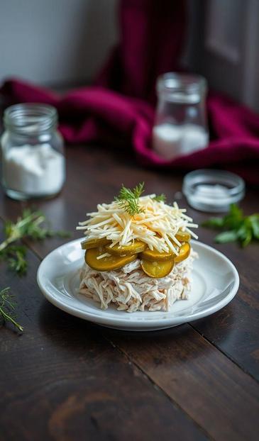 слоеный салат с мясом