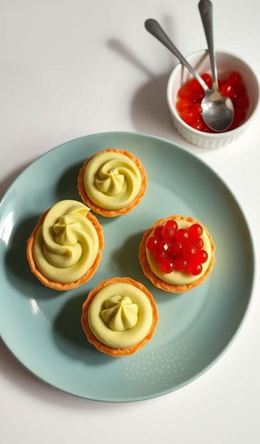  тарталетки с авокадо и креветками