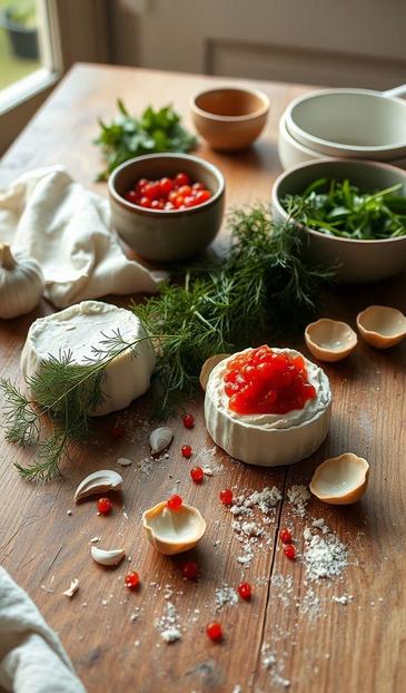  тарталетки с красной икрой