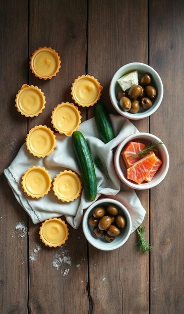  тарталетки с красной рыбой