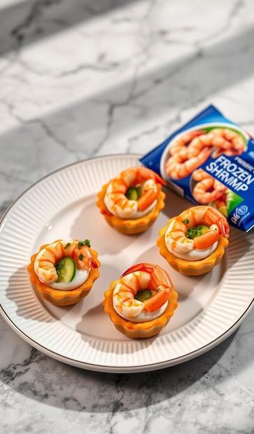 тарталетки с креветками и сыром