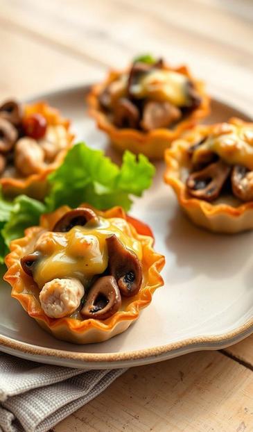тарталетки с курицей и грибами