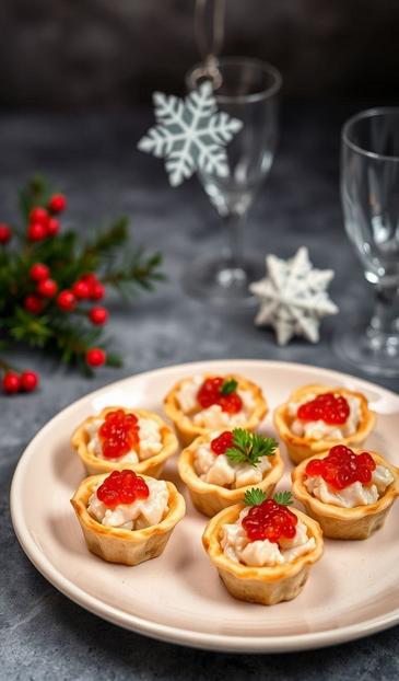 тарталетки с печенью трески