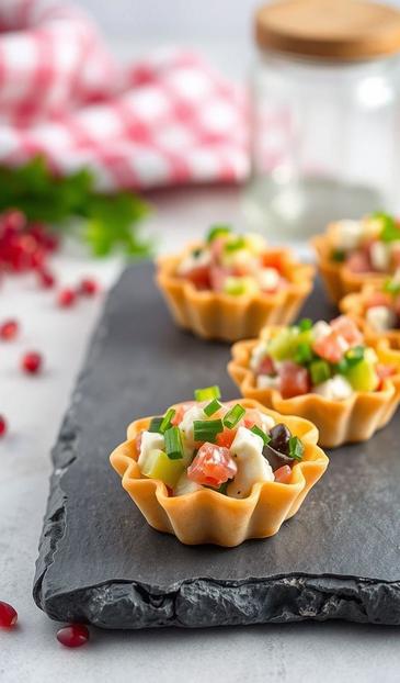  тарталетки с салатом