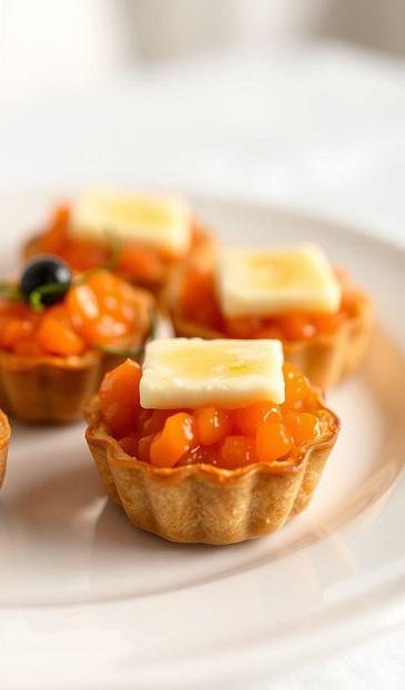 тарталетки с сыром и икрой