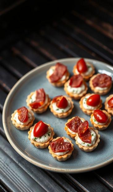 тарталетки с сыром и колбасой