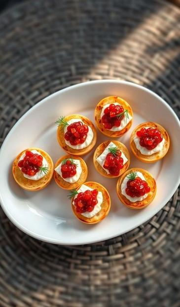  творожный сыр и красная икра