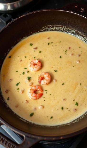 креветки под сливочным соусом