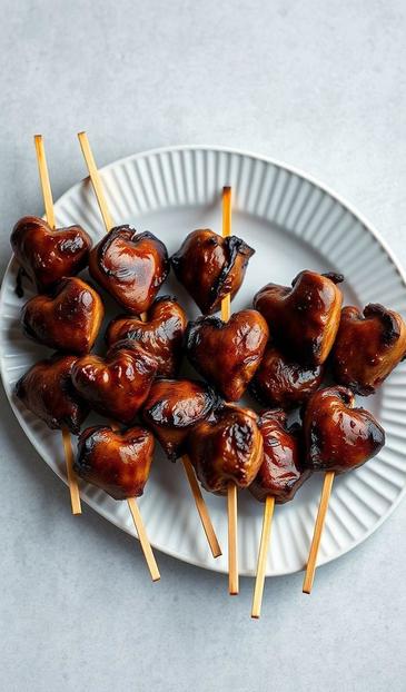 куриные сердечки на шпажках