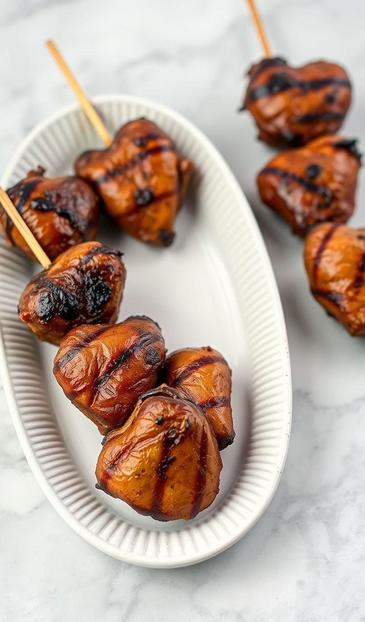 куриные сердечки на шпажках