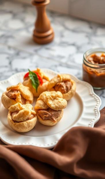  профитроли с паштетом и грибами