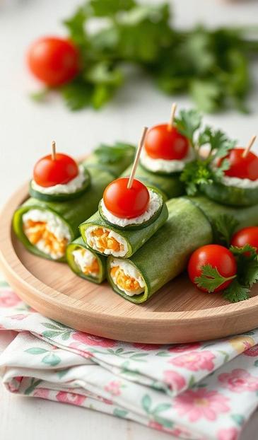 Легкие рулетики из огурцов с фетой: пошаговый рецепт