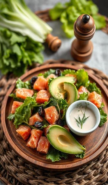 Легкий салат Нежность с семгой и авокадо: рецепт