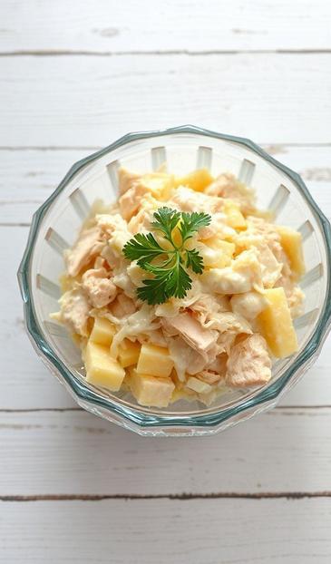салат с курицей и ананасом