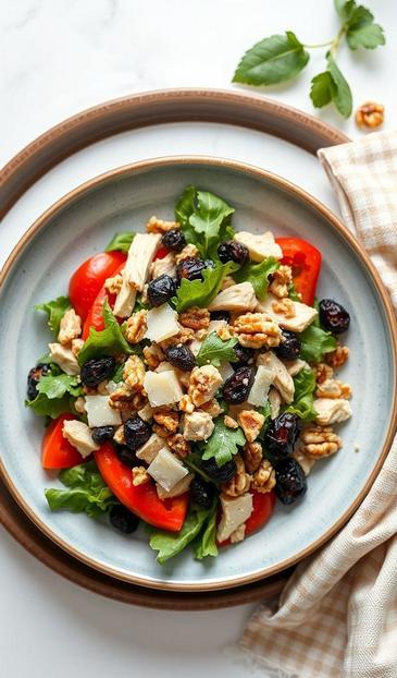 салат с курицей и черносливом