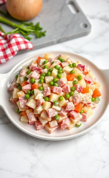  салат оливье с колбасой