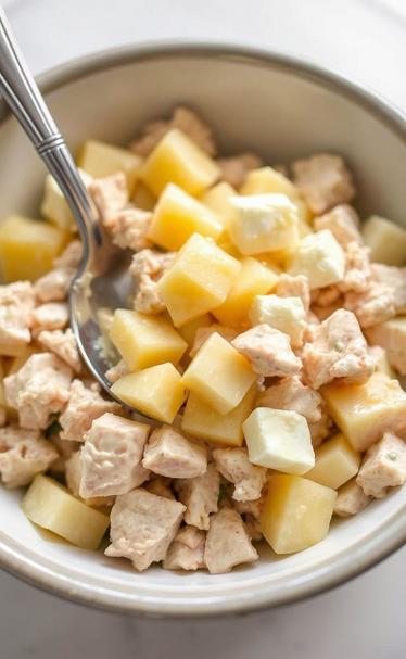 салат с курицей и ананасом
