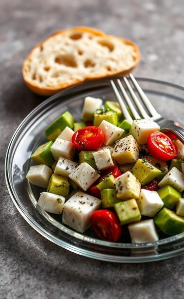  салат с моцареллой и авокадо