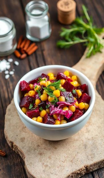  салаты из свеклы и кукурузы